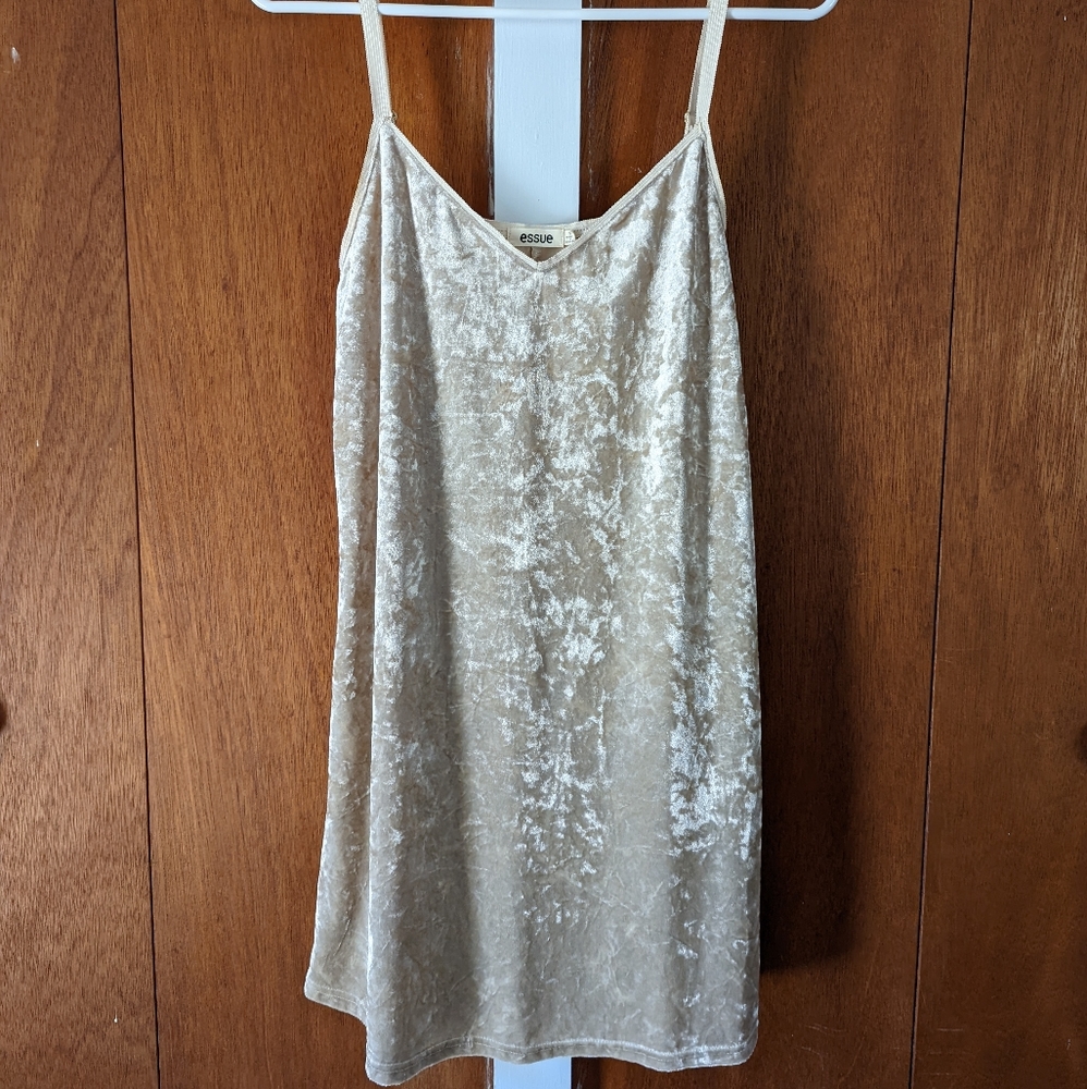 Champagne Velvet Party Dress